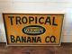 Vintage Metal, Hand Painted Tropical Banana Sign