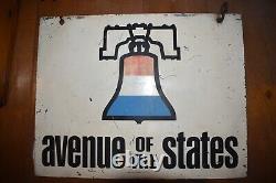 Vintage Metal Sign Chester PA 60's 70's 14 x 11 Avenue of the states