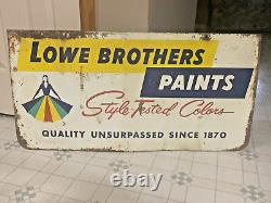 Vintage Metal Sign Lowe Brothers Paint Sign Double Sided 1960s Paint Sign