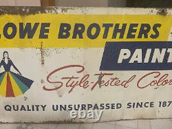 Vintage Metal Sign Lowe Brothers Paint Sign Double Sided 1960s Paint Sign