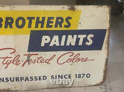 Vintage Metal Sign Lowe Brothers Paint Sign Double Sided 1960s Paint Sign