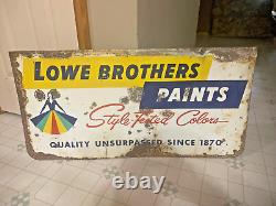 Vintage Metal Sign Lowe Brothers Paint Sign Double Sided 1960s Paint Sign