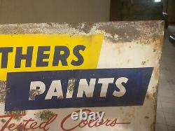 Vintage Metal Sign Lowe Brothers Paint Sign Double Sided 1960s Paint Sign