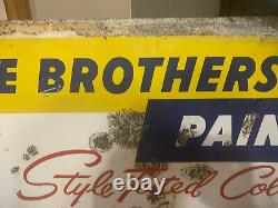 Vintage Metal Sign Lowe Brothers Paint Sign Double Sided 1960s Paint Sign