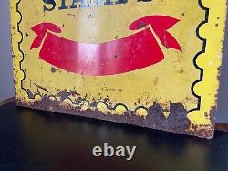 Vintage Metal Sign Top Value Stamps'68 Gas double sided Donasco large man cave