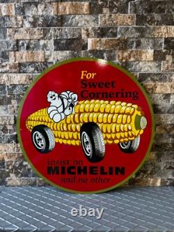 Vintage Michelin For Sweet Cornering Heavy Metal Sign- 19.7 (50cm)