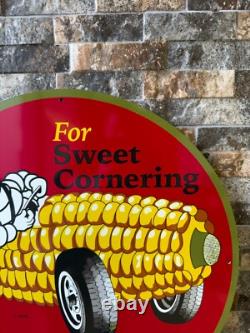 Vintage Michelin For Sweet Cornering Heavy Metal Sign- 19.7 (50cm)