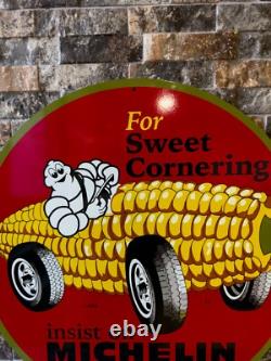 Vintage Michelin For Sweet Cornering Heavy Metal Sign- 19.7 (50cm)