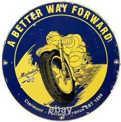 Vintage Michelin Tires Porcelain Sign Gasoline Service Station Pump Plate