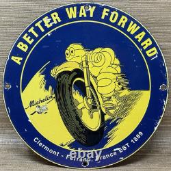 Vintage Michelin Tires Porcelain Sign Gasoline Service Station Pump Plate