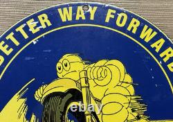 Vintage Michelin Tires Porcelain Sign Gasoline Service Station Pump Plate