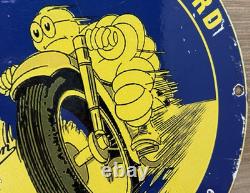 Vintage Michelin Tires Porcelain Sign Gasoline Service Station Pump Plate