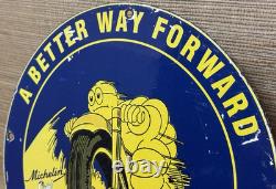 Vintage Michelin Tires Porcelain Sign Gasoline Service Station Pump Plate