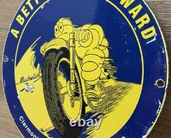 Vintage Michelin Tires Porcelain Sign Gasoline Service Station Pump Plate