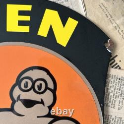 Vintage Michelin Tyres Dealer Sign 14x11 Inches Porcelain Enamel Sign
