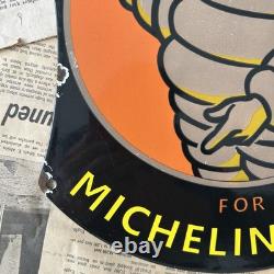 Vintage Michelin Tyres Dealer Sign 14x11 Inches Porcelain Enamel Sign
