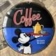 Vintage Mickey's Coffee Disney Blend 12 Inch Convex Porcelain Enamel Sign