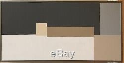 Vintage Mid Century Abstract Oil Geometric Hard Edge Painting