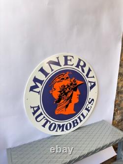 Vintage Minerva Automobiles Heavy Metal Sign 19.7 (50 cm)