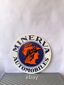 Vintage Minerva Automobiles Heavy Metal Sign 19.7 (50 cm)