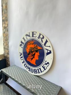 Vintage Minerva Automobiles Heavy Metal Sign 19.7 (50 cm)