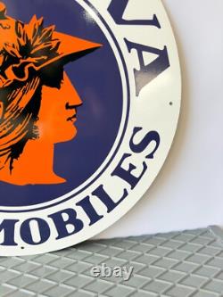 Vintage Minerva Automobiles Heavy Metal Sign 19.7 (50 cm)