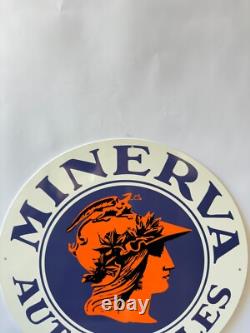 Vintage Minerva Automobiles Heavy Metal Sign 19.7 (50 cm)