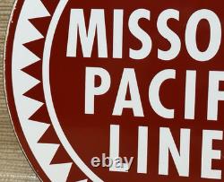 Vintage Missouri Pacific Lines Porcelain Sign Dealership Train Station Railroad