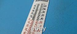 Vintage Mobil Gasoline Porcelain Gas Auto Oil Sales Ad Sign On Thermometer