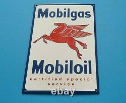 Vintage Mobil Gasoline Porcelain Gas Oil Service Station Pump Pegasus Sign