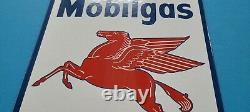 Vintage Mobil Gasoline Porcelain Gas Oil Service Station Pump Pegasus Sign