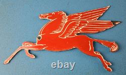 Vintage Mobil Gasoline Porcelain Service Station Gas Pump Pegasus Oil Sign