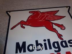 Vintage Mobil Mobilgas Special 11 3/4 Porcelain Metal Pegasus Gasoline Oil Sign