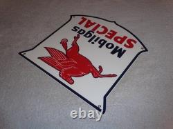 Vintage Mobil Mobilgas Special 11 3/4 Porcelain Metal Pegasus Gasoline Oil Sign Vintage Mobil Mobilgas Special 11 3/4 Porcelain Metal Pegasus Gasoline Oil Sign
