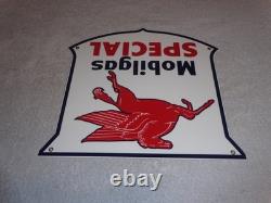 Vintage Mobil Mobilgas Special 11 3/4 Porcelain Metal Pegasus Gasoline Oil Sign