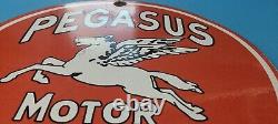 Vintage Mobil Pegasus Motor Spirit Porcelain Gas Service Station Pump Plate Sign