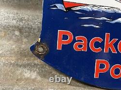 Vintage Mobil Porcelain Sign 1947 Marine Boat Fuel Gas Advertising Lake Shield