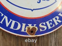 Vintage Mobil Porcelain Sign Gas Pump Plate Oil Service Pegasus Advertising 12