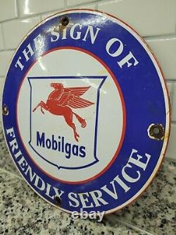 Vintage Mobil Porcelain Sign Mobilgas Service Garage American Pegasus Signage