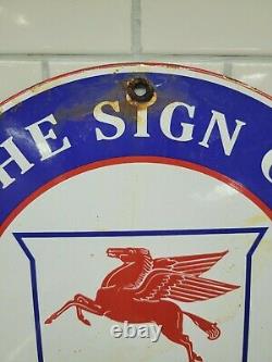 Vintage Mobil Porcelain Sign Mobilgas Service Garage American Pegasus Signage
