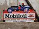 Vintage Mobil Porcelain Sign Race Engine Gas Oil Socony Vaccuum Mobiloil Service