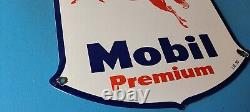 Vintage Mobil Premium Gasoline Porcelain Gas Service Pegasus Motor Oil Sign