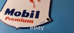 Vintage Mobil Premium Gasoline Porcelain Gas Service Pegasus Motor Oil Sign