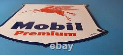 Vintage Mobil Premium Gasoline Porcelain Gas Service Pegasus Motor Oil Sign