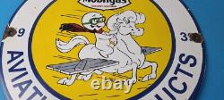 Vintage Mobil Sign Pegasus Mobilgas Casper Gas Oil Pump Service Porcelain Sign