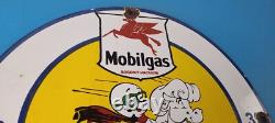 Vintage Mobil Sign Pegasus Mobilgas Casper Gas Oil Pump Service Porcelain Sign