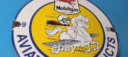 Vintage Mobil Sign Pegasus Mobilgas Casper Gas Oil Pump Service Porcelain Sign