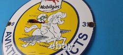 Vintage Mobil Sign Pegasus Mobilgas Casper Gas Oil Pump Service Porcelain Sign