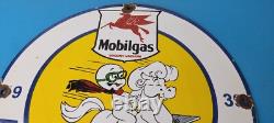 Vintage Mobil Sign Pegasus Mobilgas Casper Gas Oil Pump Service Porcelain Sign