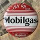 Vintage Mobilgas Mobiloil Fill Up 12 Inch Convex Porcelain Enamel Sign